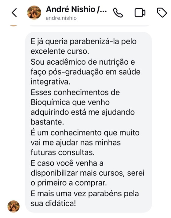 Depoimento de André Nishio, acadêmico de nutrição: excelente curso, vai ajudar nas futuras consultas